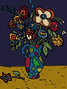 Flowers in a loudware Jug, 2012 (recoloured in photoshop from original lino cut)   1456366   zh       chinese Successfully Translated  Original: Herstmonceux Castle, Sussex Translat: Herstmonceux Castle, Sussex 1438002 zh chinese Successfully Translated Or 作者 简·威林格尔