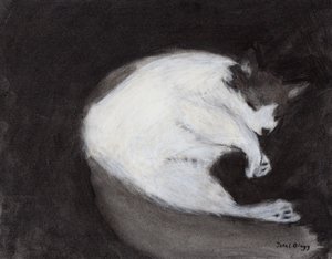 托马斯小憩》，约2018年（纸上炭笔和粉彩画） 作者 贾内尔·布拉格