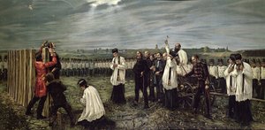 奥地利人于1849年10月6日在匈牙利阿拉德执行匈牙利军官，1893年（chromolitho） 作者 Janos Thorma