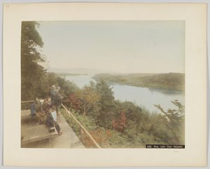 日本滋贺县石山的琵琶湖(手绘黑白照片) 作者 日本摄影师