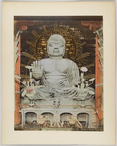 大铜像，日本奈良（手绘黑白照片 作者 日本摄影师