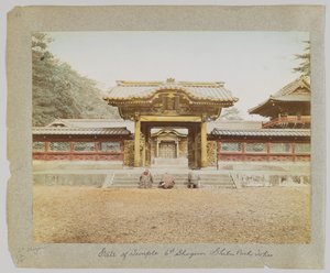 日本东京芝公园六世将军庙门（手绘黑白照片） 作者 日本摄影师