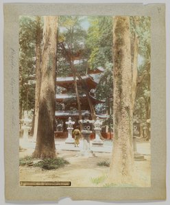 日本东京上野公园的宝塔（手绘黑白照片） 作者 日本摄影师