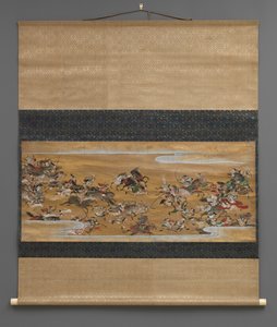 云中战斗场景（挂轴） 作者 日本学校