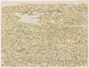 鸟瞰从江户到京都的Kiso高速公路，1819年 作者 日本学校