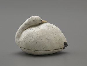 雪雁，Ikaho，Gumma县，明治时代（陶瓷）形状的容器 作者 日本学校