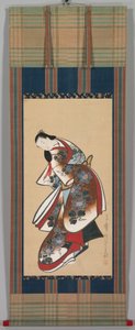 名妓，1700 年代初期（纸本水墨设色立轴） 作者 日本学校
