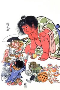 恶魔，19 世纪中叶（印刷品） 作者 日本学校
