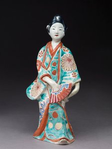 跳舞女人的形象，日本人，可能是17世纪（珐琅釉上釉）