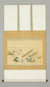 18 世纪早期风景中的房子（纸本水墨） 作者 日本学校