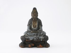 坐着的观音，京都，京都府，江户时代或明治时代（陶瓷）的形象 作者 日本学校