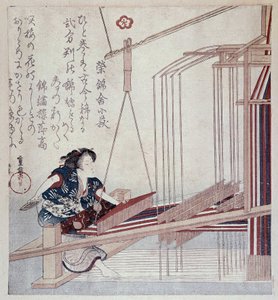 日本织布机，19世纪末印刷品