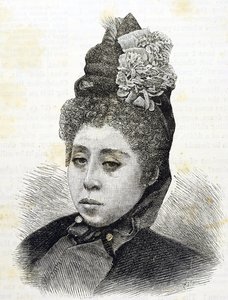 明治时代。日本的小松公主。1887年的插图（雕刻）。 作者 日本学校