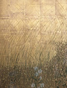 武藏原上的月亮（纸本彩色和金色） 作者 日本学校
