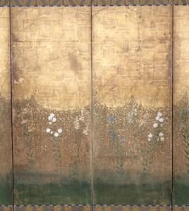 武藏原上的月亮（纸本彩色和金色） 作者 日本学校