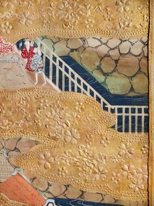 Osakazu Byobu - 日本八扇折叠屏风（绘画） 作者 日本学校