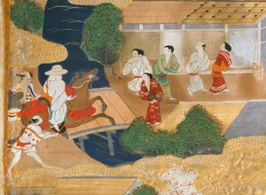 Osakazu Byobu - 日本八扇折叠屏风（绘画） 作者 日本学校