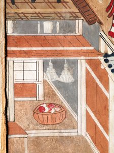 Osakazu Byobu - 日本八扇折叠屏风（绘画） 作者 日本学校