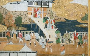 Osakazu Byobu - 日本八扇折叠屏风（绘画） 作者 日本学校