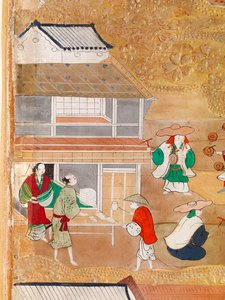 Osakazu Byobu - 日本八扇折叠屏风（绘画） 作者 日本学校