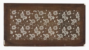 Paper stencil (katagami), late 19th century (Mulberry bark paper treated with persimmon juice) 作者 日本学校