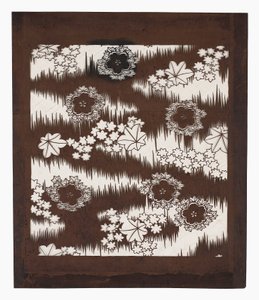 纸模具（片上），十九世纪末期（桑树皮纸，柿子汁和丝线） 作者 日本学校
