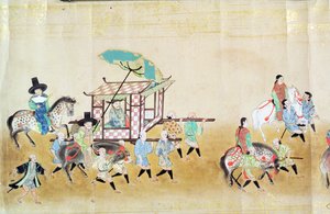 1651年德川Ietsunas继承时的第六届韩国驻日使馆的一部分，可能是Kano Masunobu（1625-94）1655-57（卷轴画） 作者 日本学校