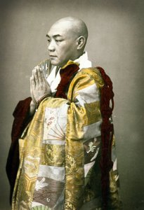 神道教牧师的肖像，1880年 作者 日本学校
