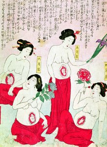 孕妇，1881年 作者 日本学校