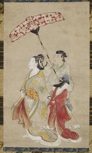 参加游行的妓女，1695年 作者 日本学校