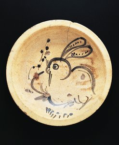 卖鱼的人在盘子上画的兔子（炖鲱鱼）。 作者 日本学校