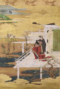 源氏物语的场景（纸上的墨色和金箔） 作者 日本学校