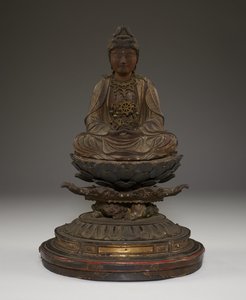 Seated Miroku Bosatsu (polychromed wood with crystal, metal and gold leaf) 作者 日本学校