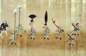 1651年德川家纲继位时的第六次韩国驻日本大使馆，可能由狩野正信（1625-94）1655-57（卷轴画）。 作者 日本学校