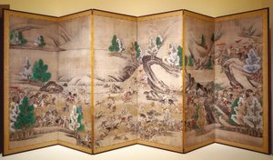 狩猎鞑靼（墨水、颜料、纸张） 作者 日本学校