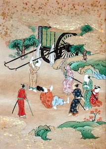 僧侣正学（1126-1235）被强盗袭击（纸本水彩） 作者 日本学校