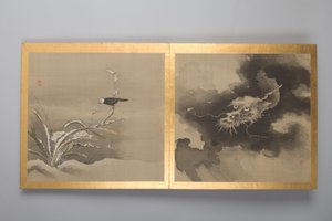 30 幅花鸟和风景画，18 世纪晚期（画册；丝绸） 作者 日本学校