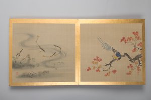 30 幅花鸟和风景画，18 世纪晚期（画册；丝绸） 作者 日本学校