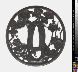 Tsuba: Branch of Flowering Cherry, early 18th century (Iron) 作者 日本学校