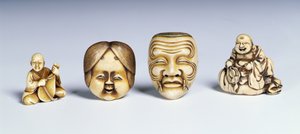 两个面具和两个音乐家 作者 日本学校
