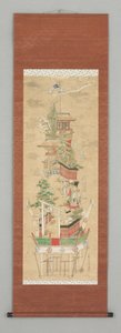 浮世绘场景，十九世纪初（悬挂画卷） 作者 日本学校
