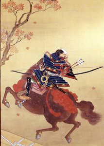 战士Munete。丝绸画的学校Tosa，作者Chikana Morizumi dit Hsien。18世纪。Museo Chiossone。基因