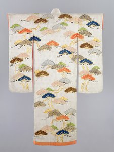 女式和服，江户时代（1600-1868 年）（金属线丝绸） 作者 日本学校