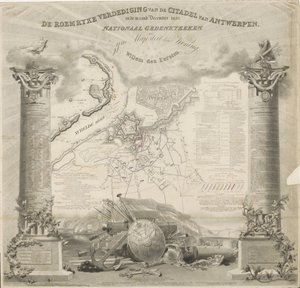 1832 年 12 月安特卫普城堡的保卫战。威廉一世国王陛下国家纪念碑（物体上的标题） 作者 W·冯·拉登