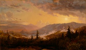在Catskill山的一场风暴以后的日落，c.1860 作者 贾斯珀·弗朗西斯·克罗普西