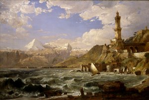 热那亚的海岸，1854年。 作者 贾斯珀·弗朗西斯·克罗普西