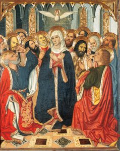 Table of Pentecost. From the Altarpiece of Constable of Portugal (1464-1465). Paint on wood. By Jaume Huguet (1414-1492). XV Century (painting on wood)