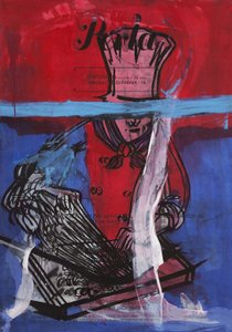 炸弹大厨》，2016 年（水彩纸上的混合媒介，裱在面板上，背面印有食谱） 作者 杰·巴特勒