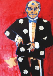 普罗旺斯，2008 年（水彩纸上的混合媒介，裱在镶板上，背面印有食谱）