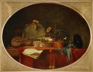 Les attributs de la music civile - The attributes of civilian music, supraporte for the Chateau de Bellevue ...